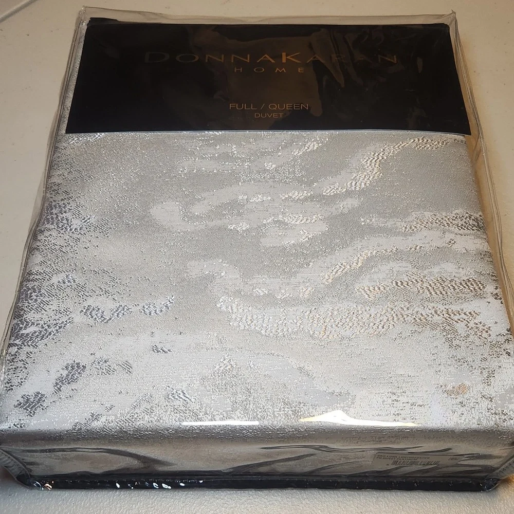 NWT Donna Karan Home Luna Duvet Cover Platinum Glam‎ Luxurious Luxe